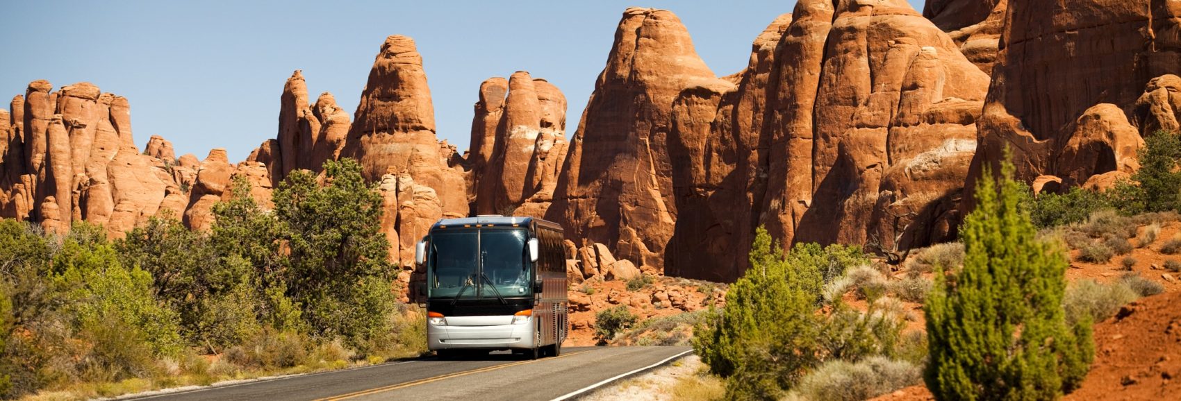 Southwest USA red rock landscape escorted tour in Arches National Park near Moab Utah